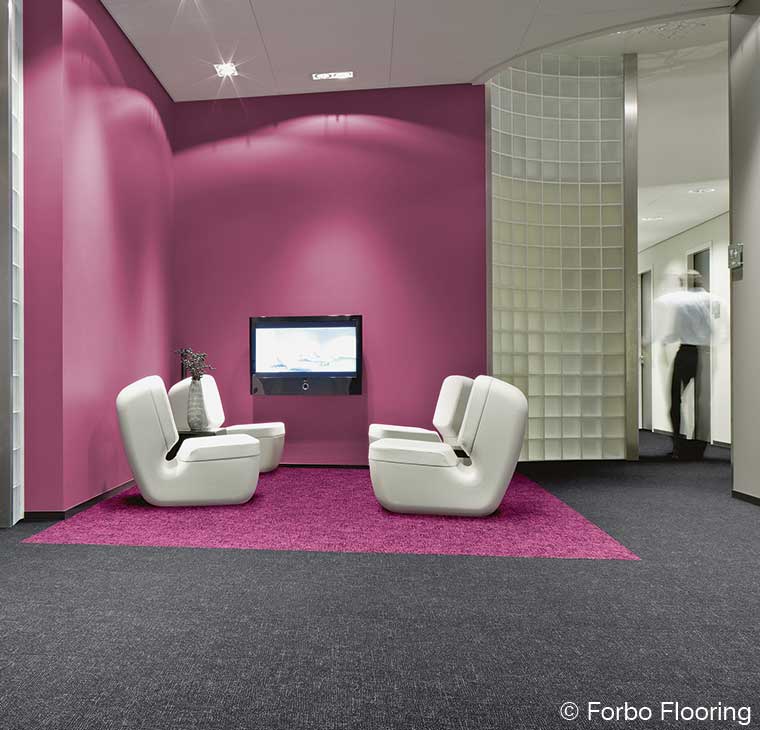 Flotex in grau und pink - die textile Bodenlösung für das tägliche Leben